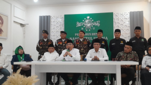 Ketua Umum PBNU Yahya Cholil Staquf bersama dengan jajarannya, di Kantor Pusat PBNU, Jakarta, Rabu, 24/12/2025 | Novia Suhari/Forum Keadilan