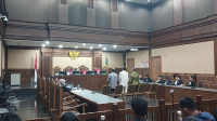Djuyamto Cs di ruang sidang Pengadilan Tipikor Jakarta, Rabu, 3/12/2025 | Syahrul Baihaqi/Forum Keadilan