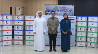 30 Ton Beras dari Red Crescent Uni Emirat Arab (UEA) untuk Sumatra Utara (Sumut). | Ist