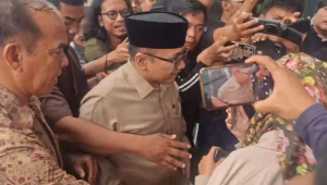 Mantan Menteri Agama Yaqut Cholil Qoumas di Gedung Merah Putih KPK, Jakarta, Selasa, 16/12/2025 | Muhammad Reza/Forum Keadilan