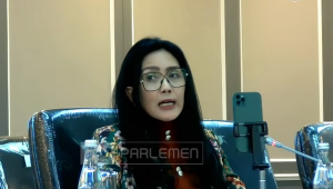 Anggota Komisi XIII DPR RI Fraksi PDI Perjuangan Rieke Diah Pitaloka dalam RDPU Komisi XIII, di Kompleks Parlemen, Senayan, Jakarta, Kamis, 15/1/2026 | TVR Parlemen
