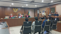 Sidang putusan sela Direktur Eksekutif Lokataru Foundation Delpedro Marhaen Rismansyah dan kawan-kawan di PN Jakpus, Kamis, 8/1/2026 | Syahrul Baihaqi/Forum Keadilan