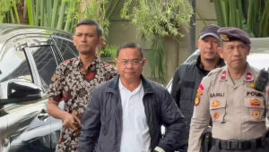 Bupati Pati Sudewo di Gedung Merah Putih KPK, Jakarta, Selasa, 20/1/2026 | Muhammad Reza/Forum Keadilan