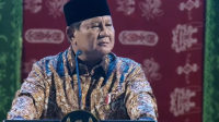 Presiden RI Prabowo Subianto menghadiri Puncak Peringatan Natal Nasional Tahun 2025 yang diselenggarakan di Tennis Indoor Senayan, Jakarta, pada Senin, 5 Januari 2026. | YouTube Sekretariat Presiden