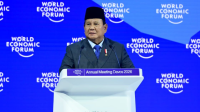 Presiden RI Prabowo Subianto menyampaikan pidato kunci pada World Economic Forum (WEF) Annual Meeting 2026 yang digelar pada Kamis, 22/1/2026, di Davos, Swiss. | Dok BPMI Setpres/Muchlis Jr