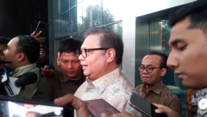 Menteri Koordinator Bidang Perekonomian Airlangga Hartarto di Gedung KPK, Rabu, 14/1/2026 | Muhammad Reza/Forum Keadilan