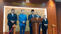 Ketua MPR RI Ahmad Muzani beserta jajaran Wakil Ketua MPR RI, di Kompleks Parlemen, Senayan, Jakarta, Rabu, 22/1/2026 | Novia Suhari/Forum Keadilan