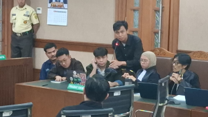 Bripda Farel Ardan saat menjadi saksi kasus Delpedro Cs di Pengadilan Negeri Jakarta Pusat, Kamis, 22/1/2026 | Syahrul Baihaqi/Forum Keadilan