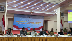 Komisioner Komisi Yudisial saat menyampaikan laporan tahun 2025 di Gedung KY, Rabu, 28/1/2026 | Syahrul Baihaqi/Forum Keadilan