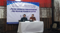 Peneliti Senior sekaligus Direktur Lingkaran Survei Indonesia (LSI) Ardian Sopa (kanan), di Kantor LSI, Jakarta, Rabu, 7/1/2026 | Novia Suhari/Forum Keadilan