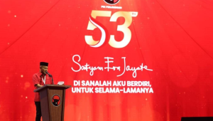 Ketua DPD PDI Perjuangan Provinsi Aceh Jamaluddin Idham, saat membacakan rekomendasi Rakernas I PDIP di Beach City International Stadium (BCIS), Jakarta, Senin, 12/1/2026 | Ist