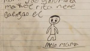 Emoji berwajah menangis yang digambar korban berinisial YBR (10) dalam surat untuk sang ibu | Ist