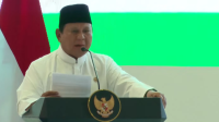 Presiden Prabowo Subianto menghadiri acara pengukuhan pengurus Majelis Ulama Indonesia (MUI) periode 2025-2030 yang digelar di Masjid Istiqlal, Jakarta, Sabtu, 7/2/2026 | YouTube Sekretariat Presiden