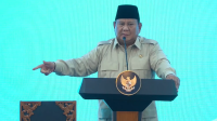 Presiden Prabowo Subianto saat peresmian dan groundbreaking 1.179 Satuan Pelayanan Pemenuhan Gizi (SPPG) hingga peresmian 18 Gudang Ketahanan Pangan Polri di Kepolisian Resor Metro Jakarta Barat, Jumat, 13/2/2026. | YouTube Sekretariat Presiden
