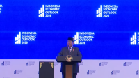 Presiden Prabowo Subianto di acara Indonesia Economic Outlook 2026 di Wisma Danantara, Jakarta, Jumat, 13/2/2026. | YouTube Sekretariat Presiden