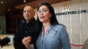 Anggota Komisi XIII DPR RI Rieke Diah Pitaloka, di Kompleks Parlemen, Senayan, Jakarta, Jumat, 27/2/2026 | Novia Suhari/Forum Keadilan