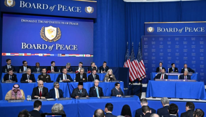Presiden Prabowo Subianto dalam Inaugural Meeting Board of Peace yang digelar di Donald Trump United States Institute of Peace, Washington, D.C., Amerika Serikat, pada Kamis, 19/2/2026 | Dok. BPMI Setpres/Cahyo