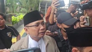 Mantan Menteri Agama Yaqut Cholil Qoumas di Gedung Merah Putih KPK, Jakarta Selatan, Kamis, 12/3/2026 | Muhammad Reza/Forum Keadilan
