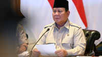 Presiden Prabowo Subianto saat memberikan sambutan dalam peresmian 218 jembatan yang dilakukan secara hybrid melalui konferensi video di Hambalang, Kabupaten Bogor, Provinsi Jawa Barat, pada Senin, 9 Maret 2026. | Dok BPMI Setpres/Muchlis Jr