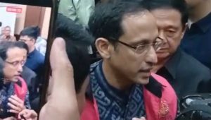 Eks Menteri Pendidikan, Kebudayaan, Riset, dan Teknologi (Mendikbudristek) Nadiem Anwar Makarim di Pengadilan Tindak Pidana Korupsi (Tipikor) Jakarta, Senin, 20/4/2026 | Syahrul Baihaqi/Forum Keadilan