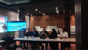 Konsultan Teknologi di kasus Chromebook Ibrahim Arief (Ibam) dalam konferensi pers di Jakarta, Selasa, 21/4/2026 | Syahrul Baihaqi/Forum Keadilan