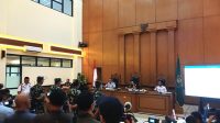 Empat anggota Badan Intelijen Strategis (BAIS) TNI yang menjadi pelaku dalam kasus penyiraman air keras terhadap Wakil Koordinator KontraS Andrie Yunus disidang di Pengadilan Militer, Rabu, 29/4/2026 | Syahrul Baihaqi/Forum Keadilan