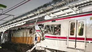 Kecelakaan antara KAJJ Argo Bromo Anggrek dengan KRL Commuter Line rute Jakarta-Cikarang terjadi di Stasiun Bekasi Timur, Kota Bekasi pada Senin, 27/4/2026 malam | Ist