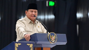 Presiden Prabowo Subianto saat memberikan pidato sambutan di peresmian pabrik bus dan truk listrik VKTR di Magelang, Jawa Tengah, Kamis, 9/4/2026. | Dok BPMI Setpres/Muchlis Jr