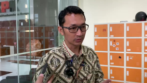 Juru Bicara KPK Budi Prasetyo di Gedung KPK, Jakarta, Jumat, 17/4/2026. | Muhammad Reza/ Forum Keadilan