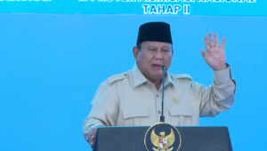 Presiden Prabowo Subianto memberikan pidato di Groundbreaking 13 Proyek Hilirisasi Nasional Tahap II, Cilacap, Jateng, Rabu, 29/4/2026. | YouTube Sekretariat Presiden