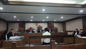 Direktur Utama (Dirut) PT Terra Drone Indonesia Michael Wisnu Wardhana saat memberikan keterangan di Pengadilan Negeri Jakarta Pusat, Selasa, 5/5/2026 | Syahrul Baihaqi/Forum Keadilan