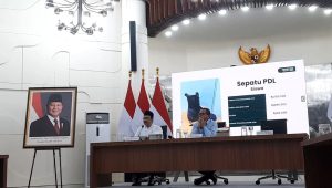 Mensos Saifullah Yusuf bersama dengan Kabakom Muhammad Qodari, di Kantor Bakom, Jakarta, Rabu, 6/5/2026 | Novia Suhari/Forum Keadilan