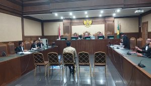 Eks Wamenaker Immanuel Ebenezer Gerungan alias Noel saat diperiksa sebagai Terdakwa di Pengadilan Tipikor Jakarta, Kamis, 7/5/2026 | Syahrul Baihaqi/Forum Keadilan