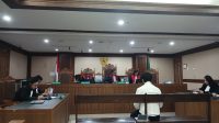 Direktur Utama (Dirut) PT Terra Drone Indonesia Michael Wisnu Wardhana saat menjalani sidang tuntutan di ruang sidang Pengadilan Negeri Jakarta Pusat (PN Jakpus), Senin, 11/5/2026 | Syahrul Baihaqi/Forum Keadilan