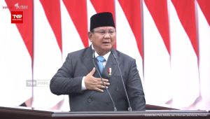 Presiden Prabowo Subianto saat berbicara mengenai Kerangka Ekonomi Makro dan Pokok-pokok Kebijakan Fiskal (KEM-PPKF) dalam Rapat Paripurna bersama DPR RI di Kompleks Parlemen, Senayan, Jakarta, Rabu, 20/5/2026 | YouTube Sekretariat Presiden