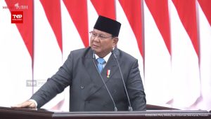 Presiden Prabowo Subianto saat berbicara mengenai Kerangka Ekonomi Makro dan Pokok-pokok Kebijakan Fiskal (KEM-PPKF) dalam Rapat Paripurna bersama DPR RI di Kompleks Parlemen, Senayan, Jakarta, Rabu, 20/5/2026 | YouTube Sekretariat Presiden