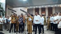 Mendagri Tito Karnavian, bersama dengan jajaran menteri lainnya, di Kompleks Parlemen, Senayan, Jakarta, Senin, 25/5/2026 | Novia Suhari/Forum Keadilan
