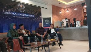 Eks anggota Pro Jokowi (Projo) Budianto Tarigan dalam diskusi Obor Rakyat Reborn bertajuk “JK Effect dan Nasib Trah Jokowi 2029” yang digelar di kawasan Cikini, Jakarta Pusat, Sabtu, 16/5/2026 | Syahrul Baihaqi/Forum Keadilan