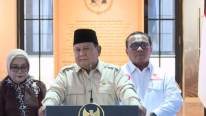 Presiden RI Prabowo Subianto saat memberikan pidato saat peresmian Museum Marsinah, di Nganjuk, Jawa Timur, pada Sabtu. 16/5/2026. | Ist