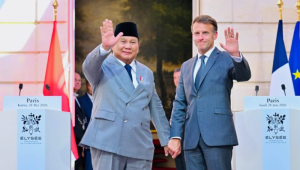 Presiden Republik Indonesia Prabowo Subianto melaksanakan pernyataan pers bersama Presiden Republik Prancis Emmanuel Macron dalam rangkaian kunjungan kenegaraan di Istana Élysée, pada Kamis, 28 Mei 2026. | Dok Setpres/Laily Rachev
