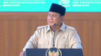 Presiden Prabowo Subianto saat pidato dalam peresmian operasionalisasi 1.601 Koperasi Merah Putih di Nganjuk, Jawa Timur, pada Sabtu, 16/5/2026. | YouTube Sekretaiat Presiden