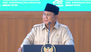 Presiden Prabowo Subianto saat pidato dalam peresmian operasionalisasi 1.601 Koperasi Merah Putih di Nganjuk, Jawa Timur, pada Sabtu, 16/5/2026. | YouTube Sekretaiat Presiden
