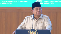 Presiden Prabowo Subianto saat pidato dalam peresmian operasionalisasi 1.601 Koperasi Merah Putih di Nganjuk, Jawa Timur, pada Sabtu, 16/5/2026. | YouTube Sekretaiat Presiden