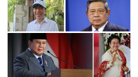 Presiden ke-7 RI Joko Widodo (Jokowi), Presiden ke-6 RI Susilo Bambang Yudhoyono (SBY), Presiden Prabowo Subianto, dan Presiden ke-5 RI Megawati Soekarnoputri | Ist