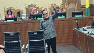 Eks Wamenaker Immanuel Ebenezer Gerungan alias Noel saat menghadapi sidang putusan di Pengadilan Tipikor Jakarta, Kamis, 4/6/2026 | Ist