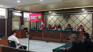 Muhammad Kerry Adrianto Riza saat mendengarkan pembacaan putusan banding di Pengadilan Tinggi DKI Jakarta, Rabu, 10/6/2026 | Syahrul Baihaqi/Forum Keadilan