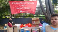 Posko logistik Humanity Care untuk mahasiswa yang melangsungkan demonstrasi di Gedung Dewan Perwakilan Rakyat (DPR) Jumat, 19/6/2026 | Syahrul Baihaqi/Forum Keadilan