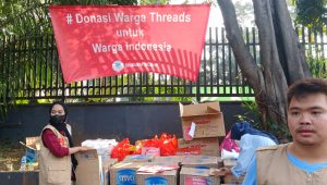 Posko logistik Humanity Care untuk mahasiswa yang melangsungkan demonstrasi di Gedung Dewan Perwakilan Rakyat (DPR) Jumat, 19/6/2026 | Syahrul Baihaqi/Forum Keadilan