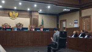 Nadiem Makarim saat sidang pembacaan vonis di Pengadilan Tipikor Jakarta, Selasa, 30/6/2026 | Syahrul Baihaqi/Forum Keadilan