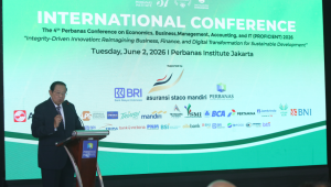 Presiden ke-6 Republik Indonesia Jenderal TNI (Purn.) Prof. Dr. Susilo Bambang Yudhoyono, M.A., sebagai keynote speaker dalam konferensi internasional The 4th Perbanas Conference on Economics, Business, Management, Accounting, and IT (PROFICIENT) 2026. | Dok Ist